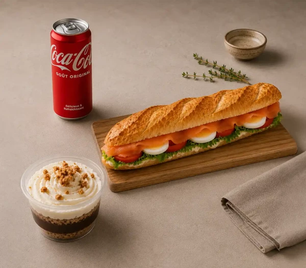 Formule : Sandwich Nordique ou Thon + Boisson + Dessert