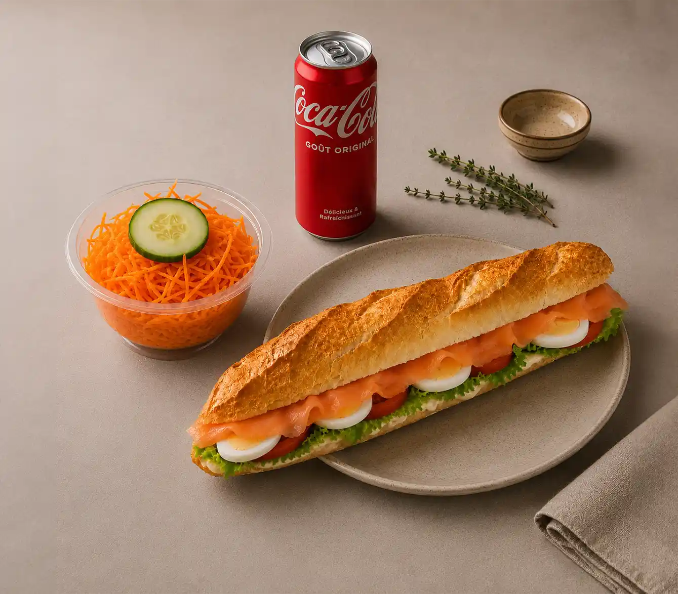 Formule : Sandwich Nordique ou Thon + Boisson + Entrée